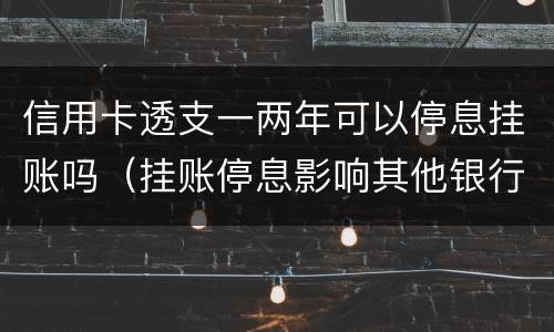 信用卡透支一两年可以停息挂账吗（挂账停息影响其他银行信用卡）