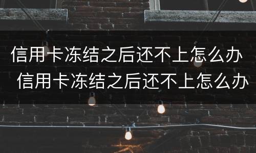 信用卡冻结之后还不上怎么办 信用卡冻结之后还不上怎么办呢