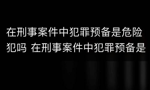 在刑事案件中犯罪预备是危险犯吗 在刑事案件中犯罪预备是危险犯吗为什么