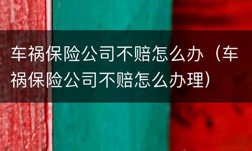 车祸保险公司不赔怎么办（车祸保险公司不赔怎么办理）