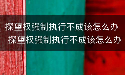 探望权强制执行不成该怎么办 探望权强制执行不成该怎么办