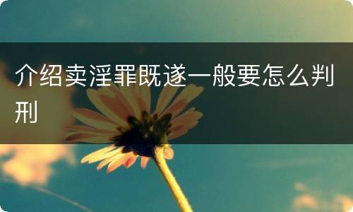 介绍卖淫罪既遂一般要怎么判刑