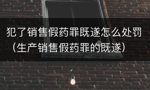 犯了销售假药罪既遂怎么处罚（生产销售假药罪的既遂）