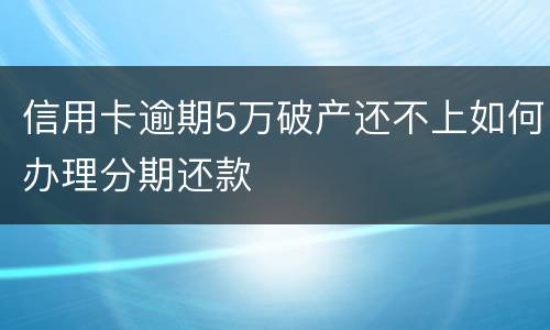 信用卡逾期5万破产还不上如何办理分期还款