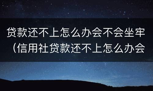 贷款还不上怎么办会不会坐牢（信用社贷款还不上怎么办会不会坐牢）