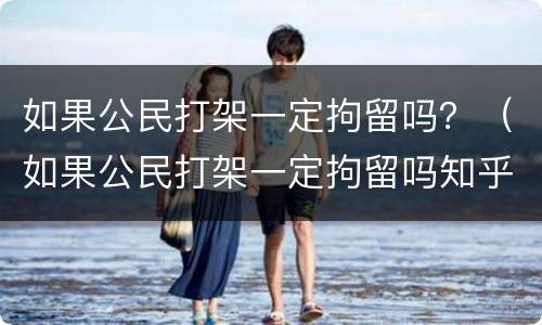 如果公民打架一定拘留吗？（如果公民打架一定拘留吗知乎）