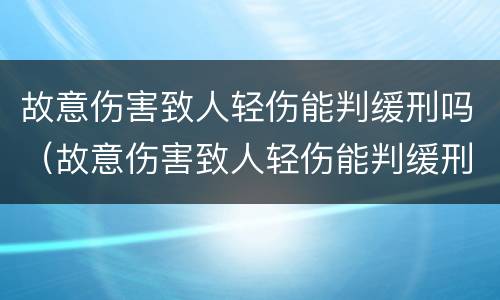 故意伤害致人轻伤能判缓刑吗（故意伤害致人轻伤能判缓刑吗判几年）
