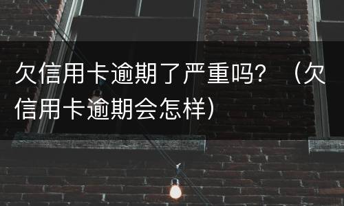 欠信用卡逾期了严重吗？（欠信用卡逾期会怎样）
