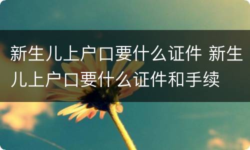 新生儿上户口要什么证件 新生儿上户口要什么证件和手续