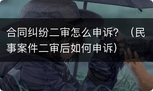 合同纠纷二审怎么申诉？（民事案件二审后如何申诉）