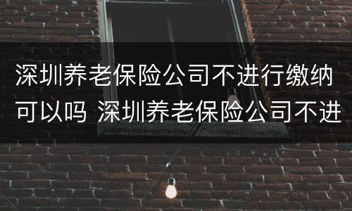 深圳养老保险公司不进行缴纳可以吗 深圳养老保险公司不进行缴纳可以吗