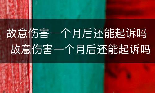 故意伤害一个月后还能起诉吗 故意伤害一个月后还能起诉吗法院