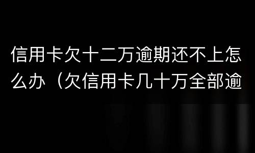 信用卡欠十二万逾期还不上怎么办（欠信用卡几十万全部逾期还不了怎么办）