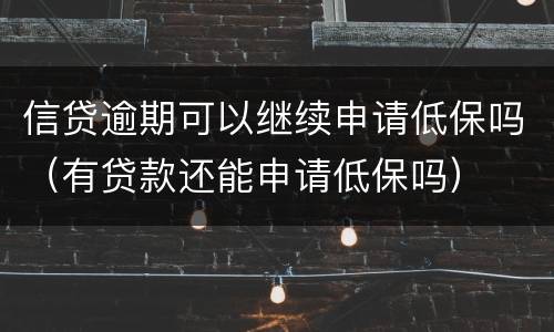 信贷逾期可以继续申请低保吗（有贷款还能申请低保吗）