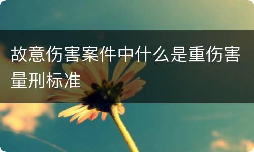 故意伤害案件中什么是重伤害量刑标准