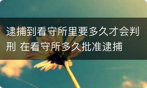 逮捕到看守所里要多久才会判刑 在看守所多久批准逮捕