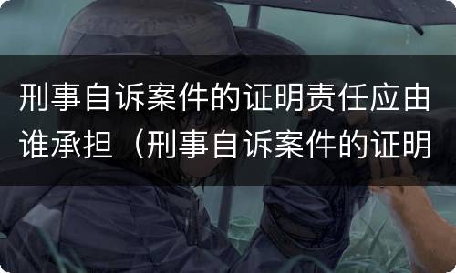 刑事自诉案件的证明责任应由谁承担（刑事自诉案件的证明责任应由谁承担呢）