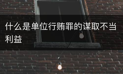 什么是单位行贿罪的谋取不当利益