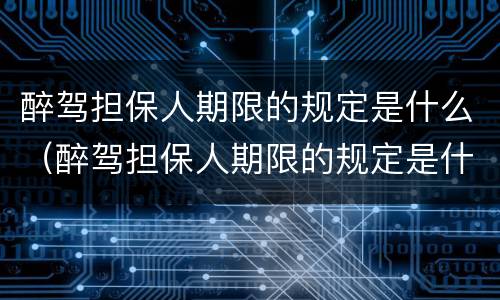 醉驾担保人期限的规定是什么（醉驾担保人期限的规定是什么时候实施）
