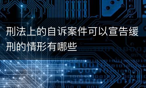 刑法上的自诉案件可以宣告缓刑的情形有哪些