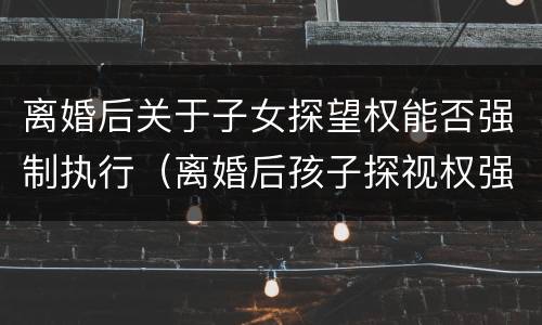 离婚后关于子女探望权能否强制执行（离婚后孩子探视权强制执行）