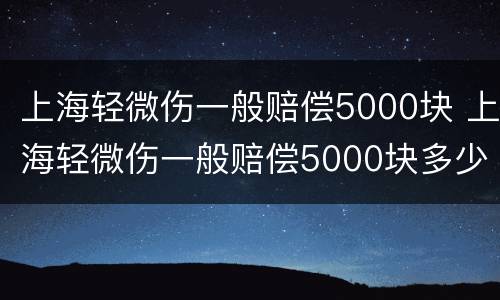 上海轻微伤一般赔偿5000块 上海轻微伤一般赔偿5000块多少钱