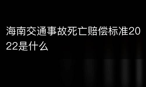 海南交通事故死亡赔偿标准2022是什么