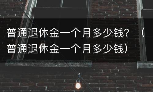 普通退休金一个月多少钱？（普通退休金一个月多少钱）