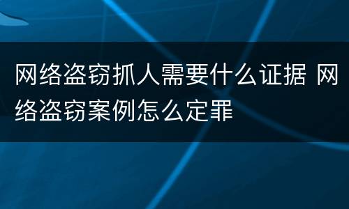 网络盗窃抓人需要什么证据 网络盗窃案例怎么定罪