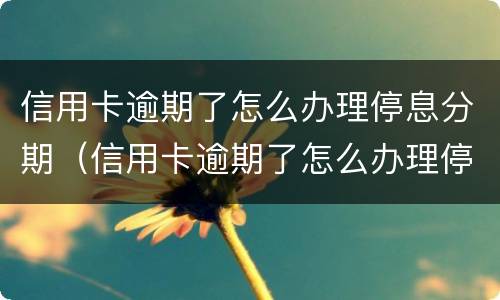 信用卡逾期了怎么办理停息分期（信用卡逾期了怎么办理停息分期是真的吗）