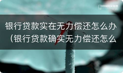 银行贷款实在无力偿还怎么办（银行贷款确实无力偿还怎么办）