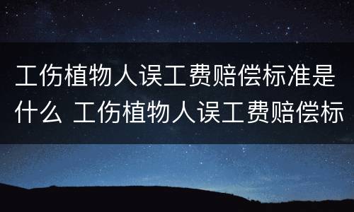 工伤植物人误工费赔偿标准是什么 工伤植物人误工费赔偿标准是什么样的