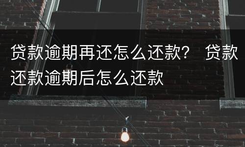 贷款逾期再还怎么还款？ 贷款还款逾期后怎么还款
