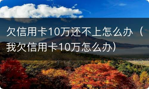 欠信用卡10万还不上怎么办（我欠信用卡10万怎么办）