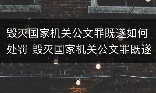毁灭国家机关公文罪既遂如何处罚 毁灭国家机关公文罪既遂如何处罚案件