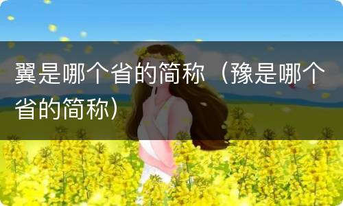 翼是哪个省的简称（豫是哪个省的简称）