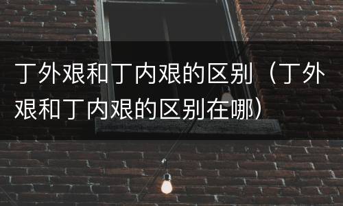 丁外艰和丁内艰的区别（丁外艰和丁内艰的区别在哪）