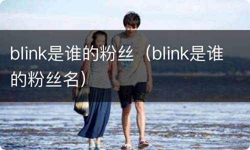 blink是谁的粉丝（blink是谁的粉丝名）