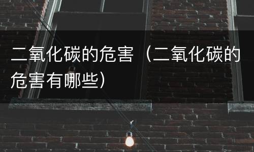 二氧化碳的危害（二氧化碳的危害有哪些）
