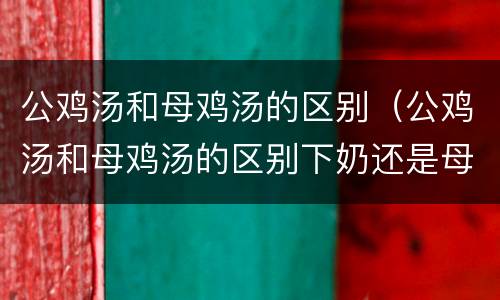 公鸡汤和母鸡汤的区别（公鸡汤和母鸡汤的区别下奶还是母鸡汤下奶）
