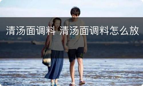 清汤面调料 清汤面调料怎么放