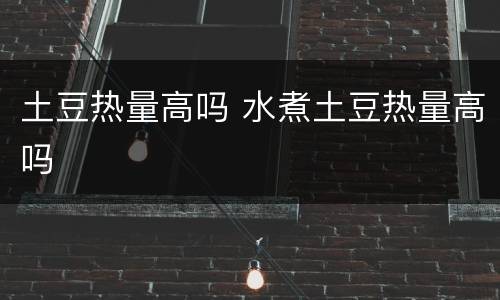 土豆热量高吗 水煮土豆热量高吗
