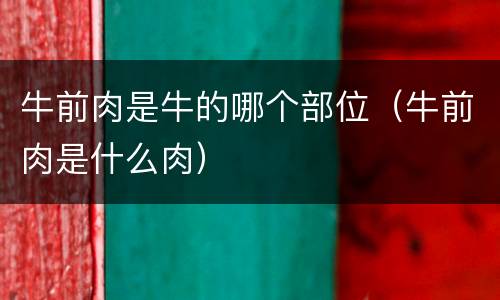 牛前肉是牛的哪个部位（牛前肉是什么肉）