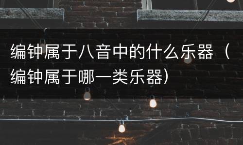 编钟属于八音中的什么乐器（编钟属于哪一类乐器）