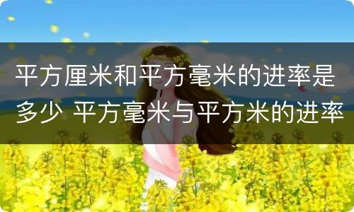 平方厘米和平方毫米的进率是多少 平方毫米与平方米的进率是多少