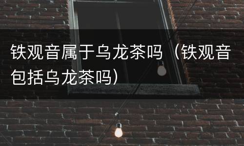 铁观音属于乌龙茶吗（铁观音包括乌龙茶吗）