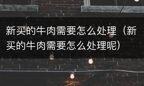 新买的牛肉需要怎么处理（新买的牛肉需要怎么处理呢）