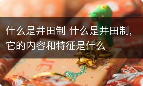 什么是井田制 什么是井田制,它的内容和特征是什么