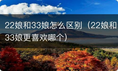 22娘和33娘怎么区别（22娘和33娘更喜欢哪个）