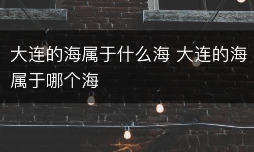 大连的海属于什么海 大连的海属于哪个海